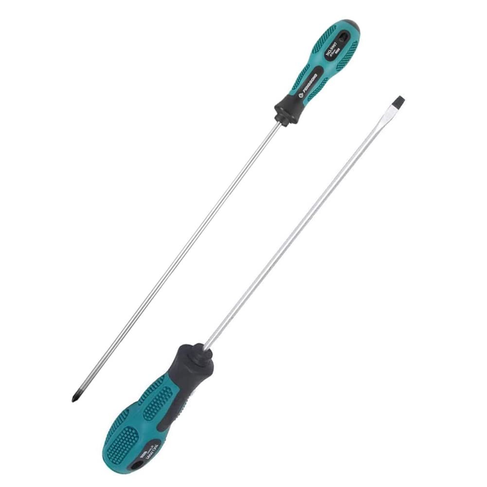 YXQ Long Screwdriver 12-inch Tip Cross Head and Silver Tone, Green, Black