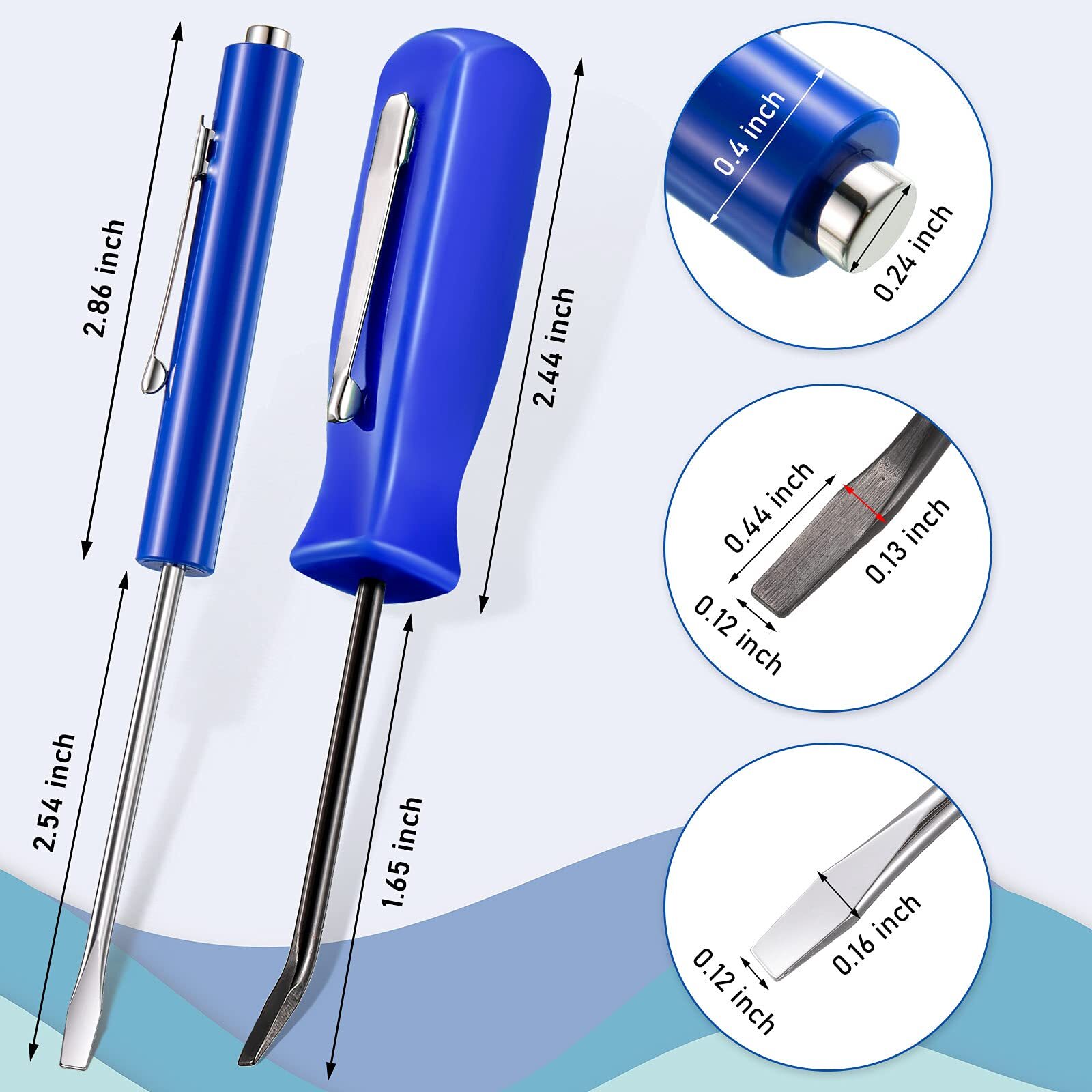 4 Pieces Pocket Screwdriver With Magnet Mini Slotted Head Magnetic Pocket Screwd