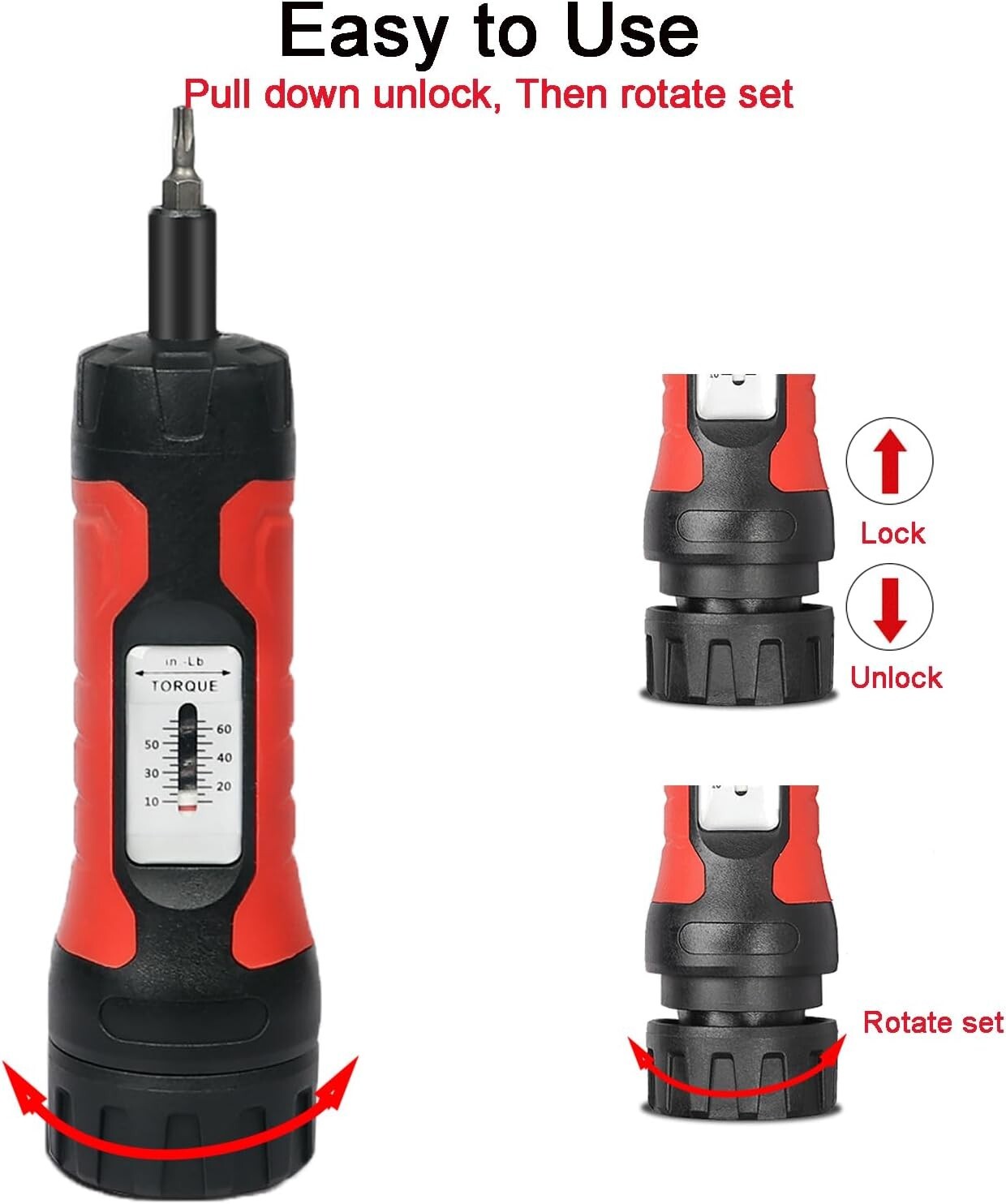 Torque Screwdriver 10-65 Inch Pounds Torque Screwdriver Set for Maintenance New
