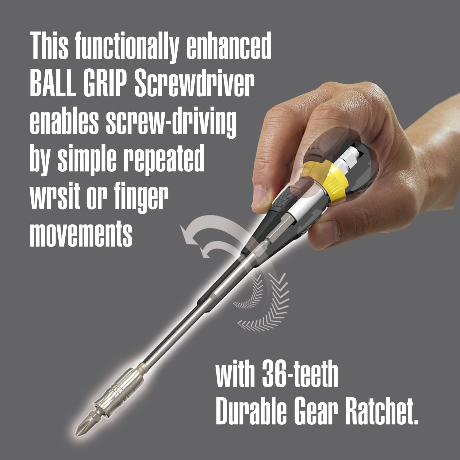 VESSEL – BALL GRIP Ratchet Interchangeable Screwdriver 2200MBH120