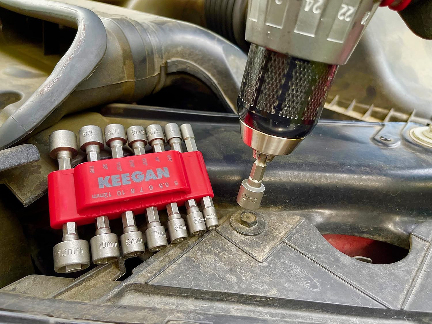 14 PCS Power Nut Driver Bit Set Quick Change MM & SAE Impact 1/4″ Hex Shank USA