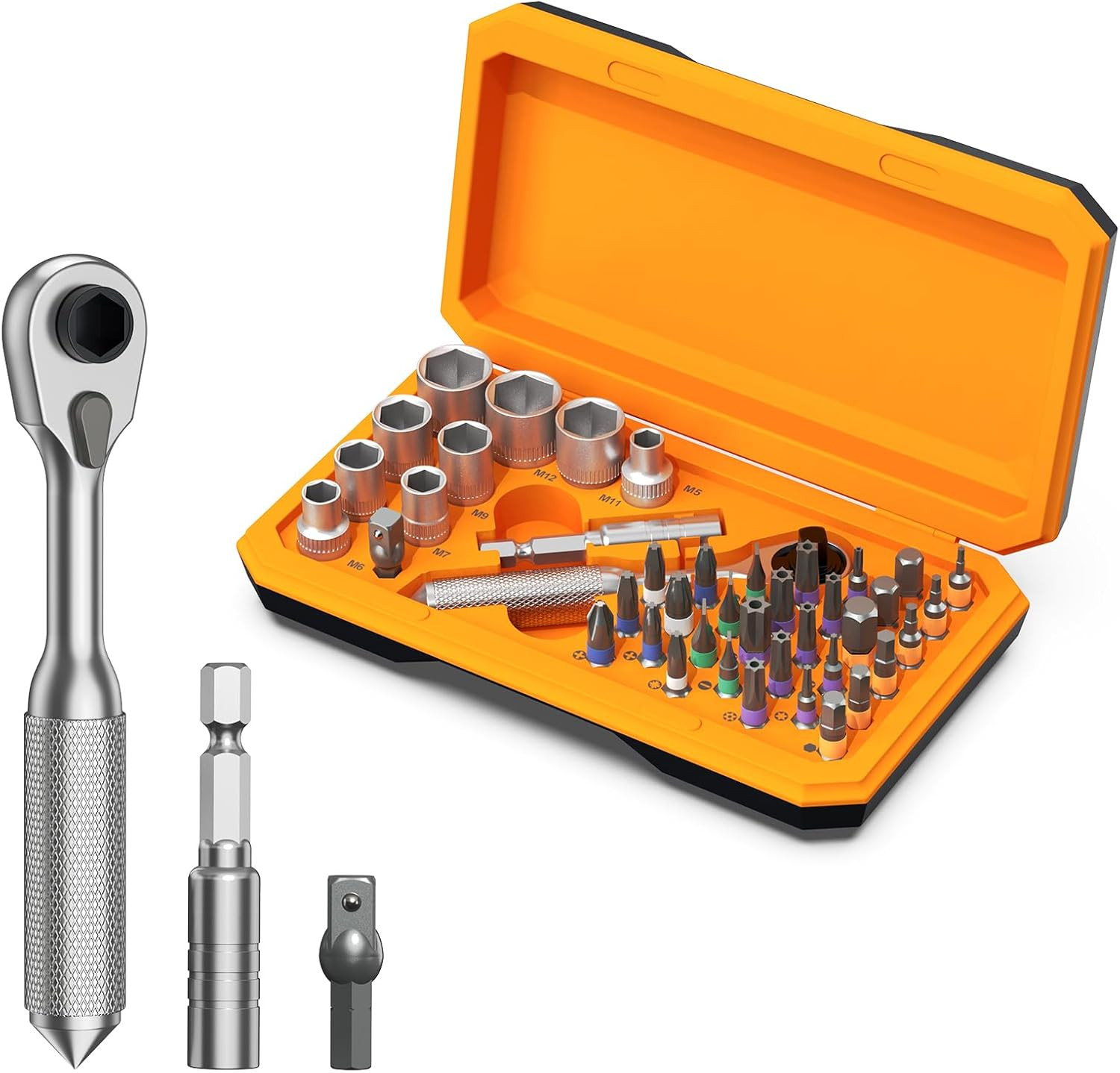 Screwdriver Kit, 42 in 1 Ratchet Screwdriver Socket, Ratchet Torque Wrench Magne