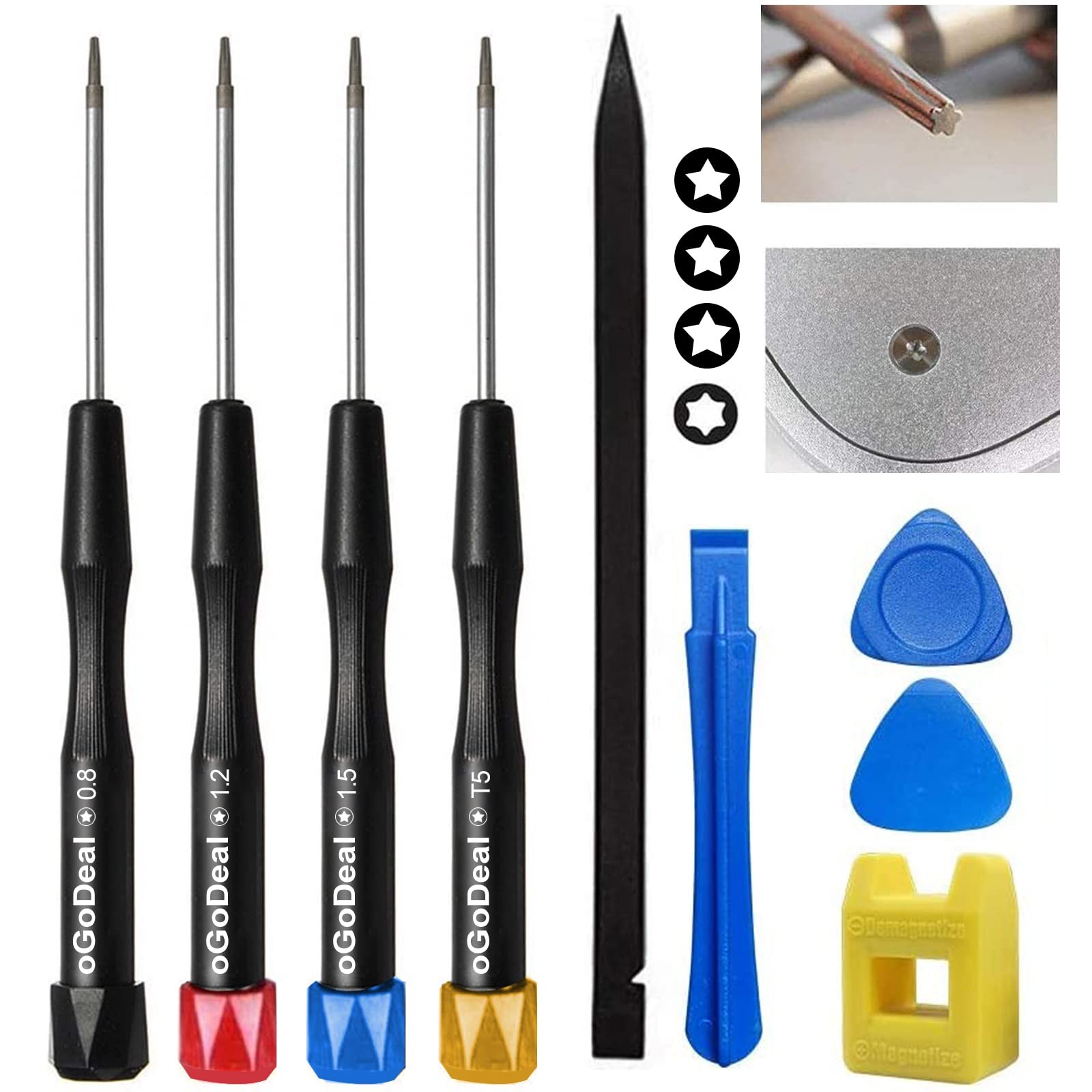 P2 P5 P6 Pentalobe Screwdriver, 5 Pointed Star, 0.8mm, 1.2mm and 1.5mm, T5 Trox,