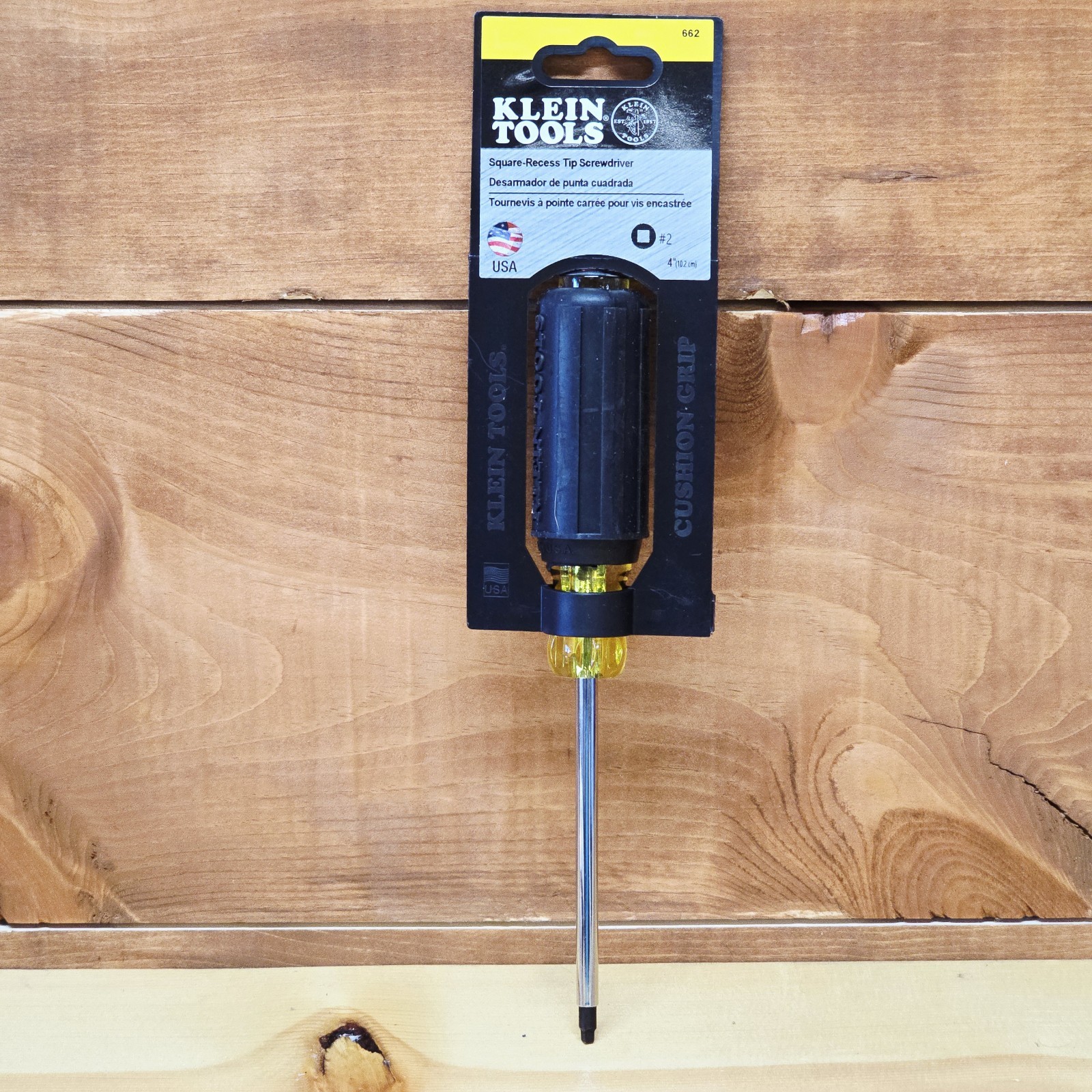 Klein Tools 662 #2 Square Screwdriver with 4-Inch Round Shank