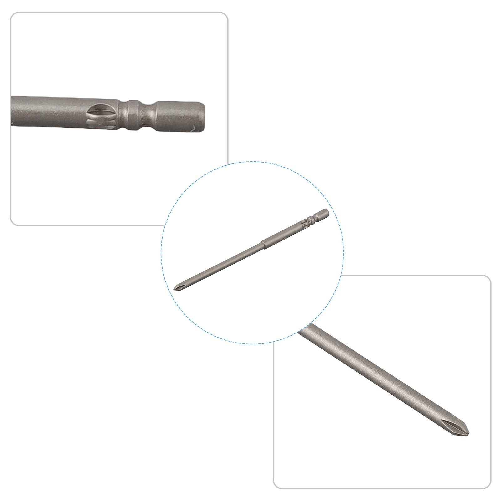 Magnetic Electric Cross Screwdriver Bit Set 4mm Round Shank PH00 PH0 PH1 PH2