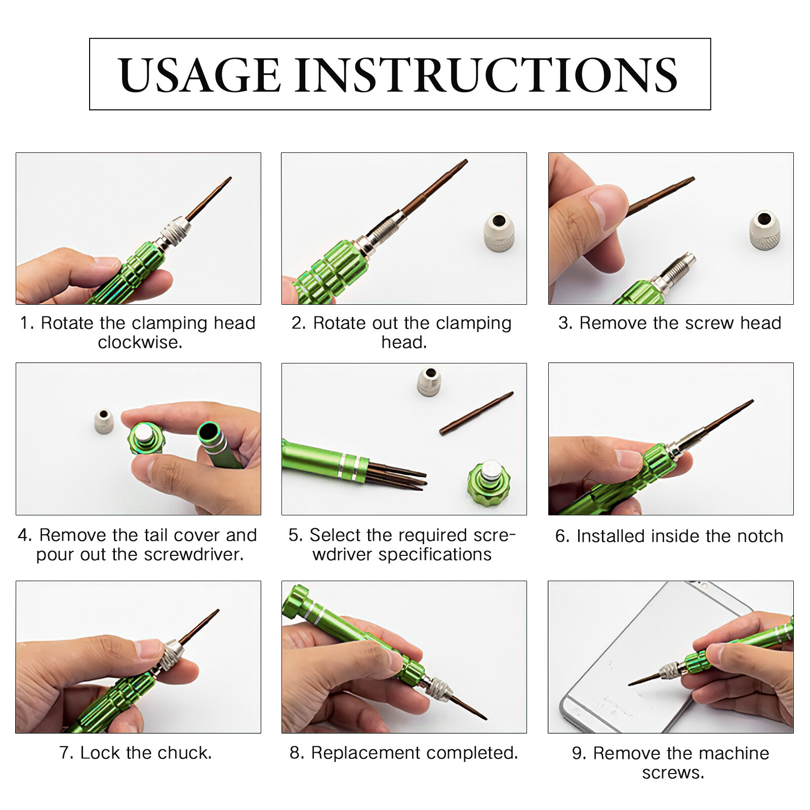Small Screwdriver Watch Glasses Mini Precision Tiny Set Repair Kit Tool Black