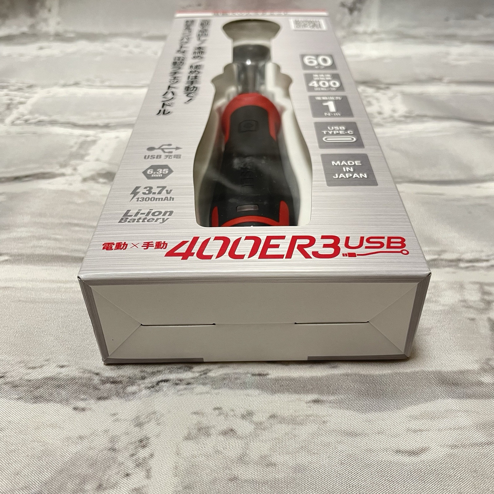 VESSEL Cordless Electric Slim Ratchet 400ER3 Electric and Manual USB-Type C New