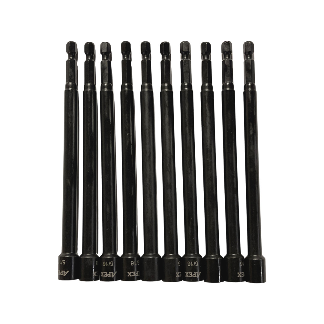 Apex 6″ Impact 5/16″ Magnetic Nut Setters Quick Change 10 Pack