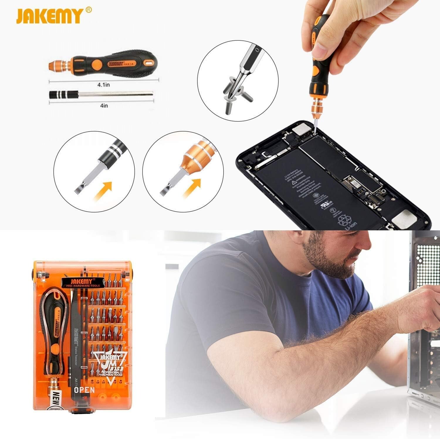 Screwdriver Set By JAKEMY, 43 in 1 Precision Screwdriver Kit Magnetic