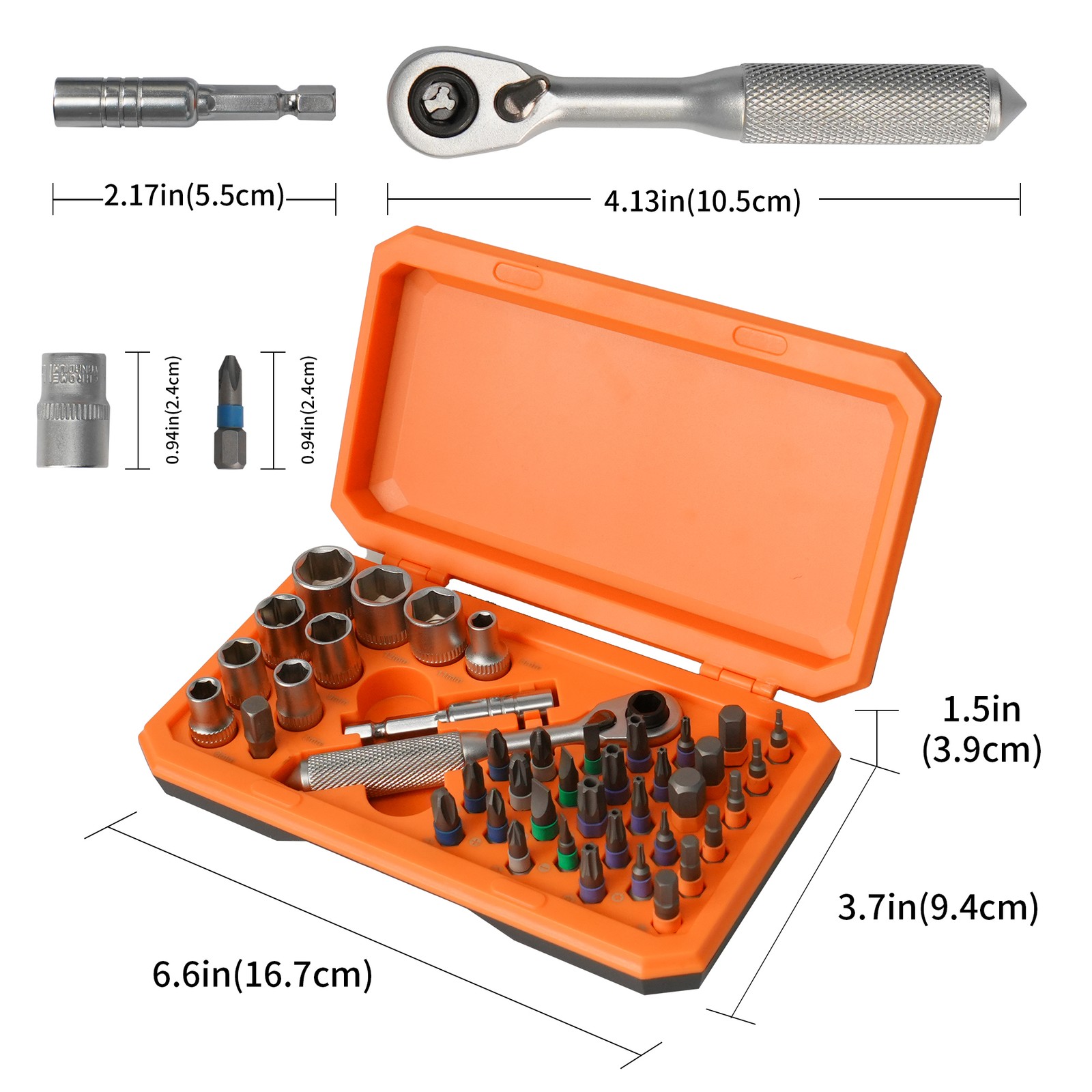 42pcs Precision Ratchet Screwdriver Set Repair Tool Kit Torque Wrench Sockets