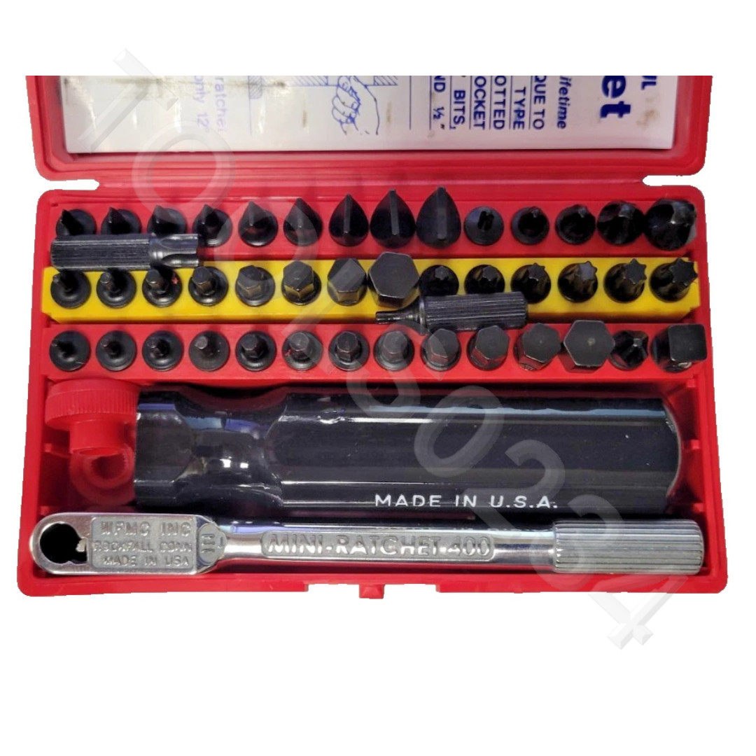 WFMC WF-4-52 52 Pc Super Deluxe Mini Ratchet Tool Bit Set Kit Wadsworth Falls
