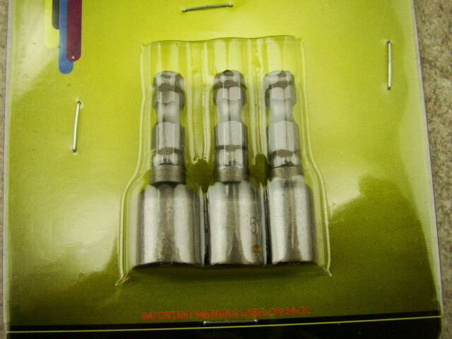 Carbon Steel Magnetic 3 Piece Hex Socket Set, 1/4″, 5/16″, 3/8″, Tools, Office