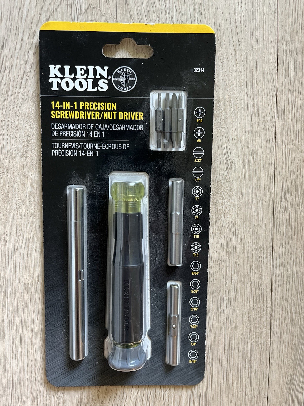 KLEIN TOOLS 14-In-1 Precision Screwdriver Nut Driver! Heat Treated Bits SEALED!
