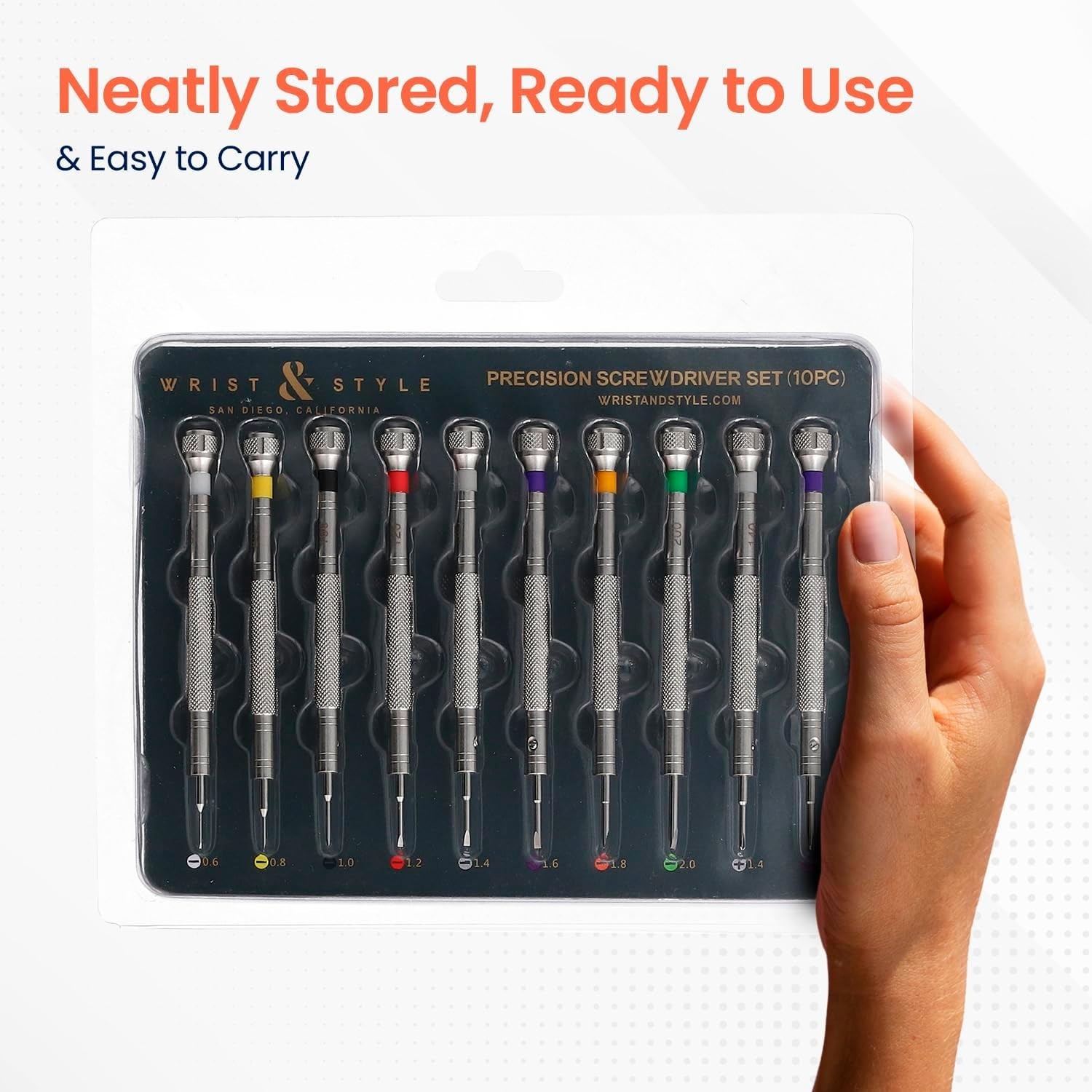 Versatile 10-Piece Stainless Steel Screwdriver Set – Repair Watches & Glasses