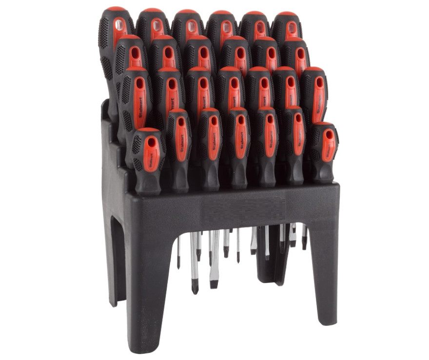 Juego destornilladores 26 piezas con soporte pared puntas magnéticas multiuso (n