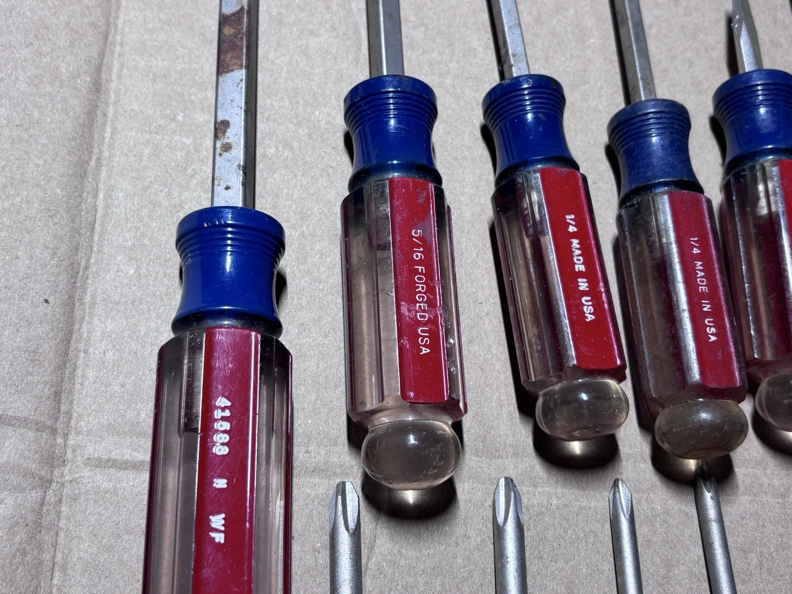 Vintage Craftsman WF USA Screwdriver Set Lot (27 Pc) Flathead Phillips Torx Blue