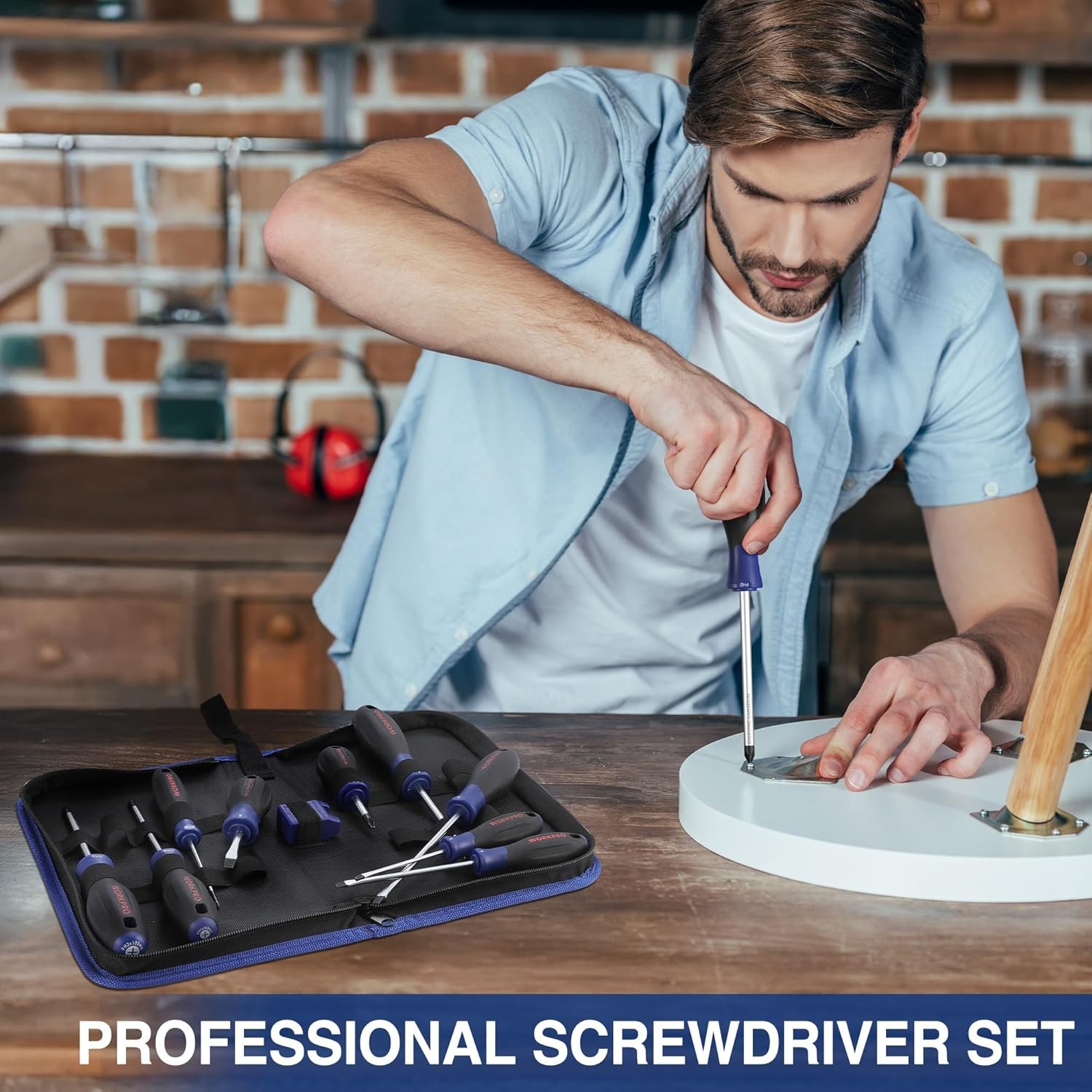 10-Piece Magnetic Screwdriver Set with Pouch Phillips Slotted Flat Head