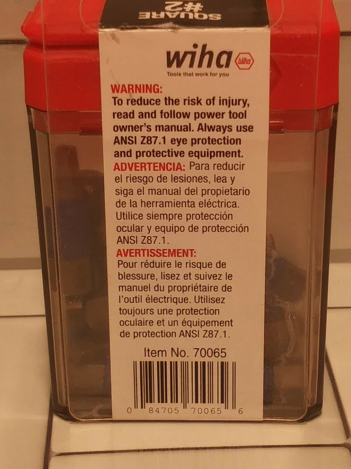 Wiha Tools 70065 #2 Square 1-Inch Terminator blue Impact, Pack of 20 Bits FS
