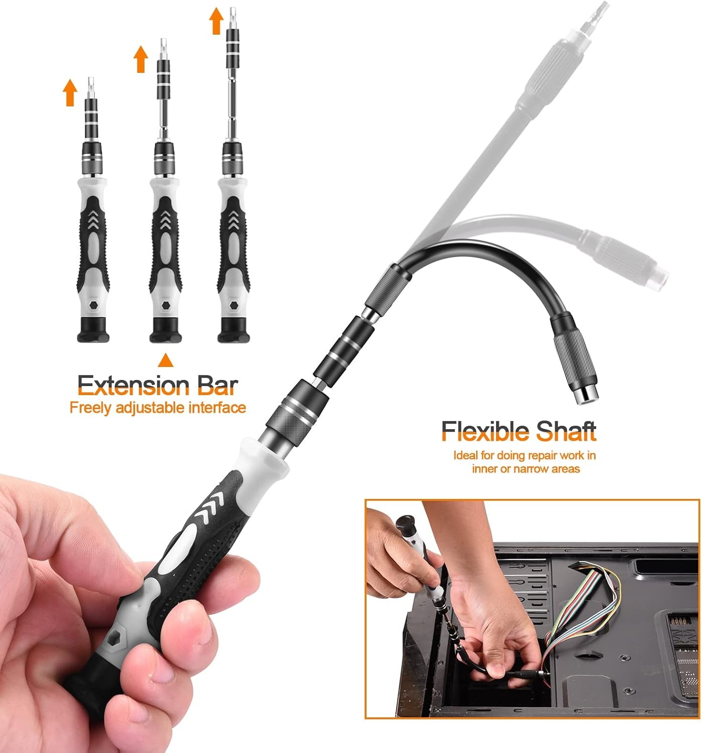 Magnetic Precision 115 in 1 Repair Screwdriver Set PC Phone Electronics Tool Kit