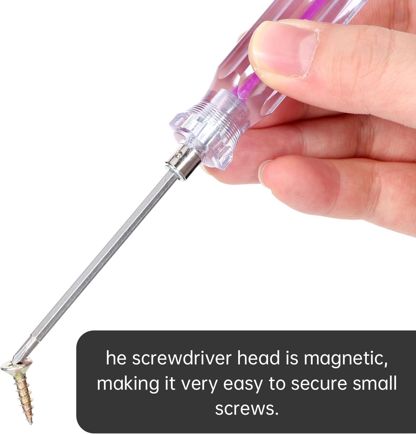 3Pcs 2-in-1 Stubby Screwdriver Set Magnetic Phillips Flathead Pocket Tool Purple