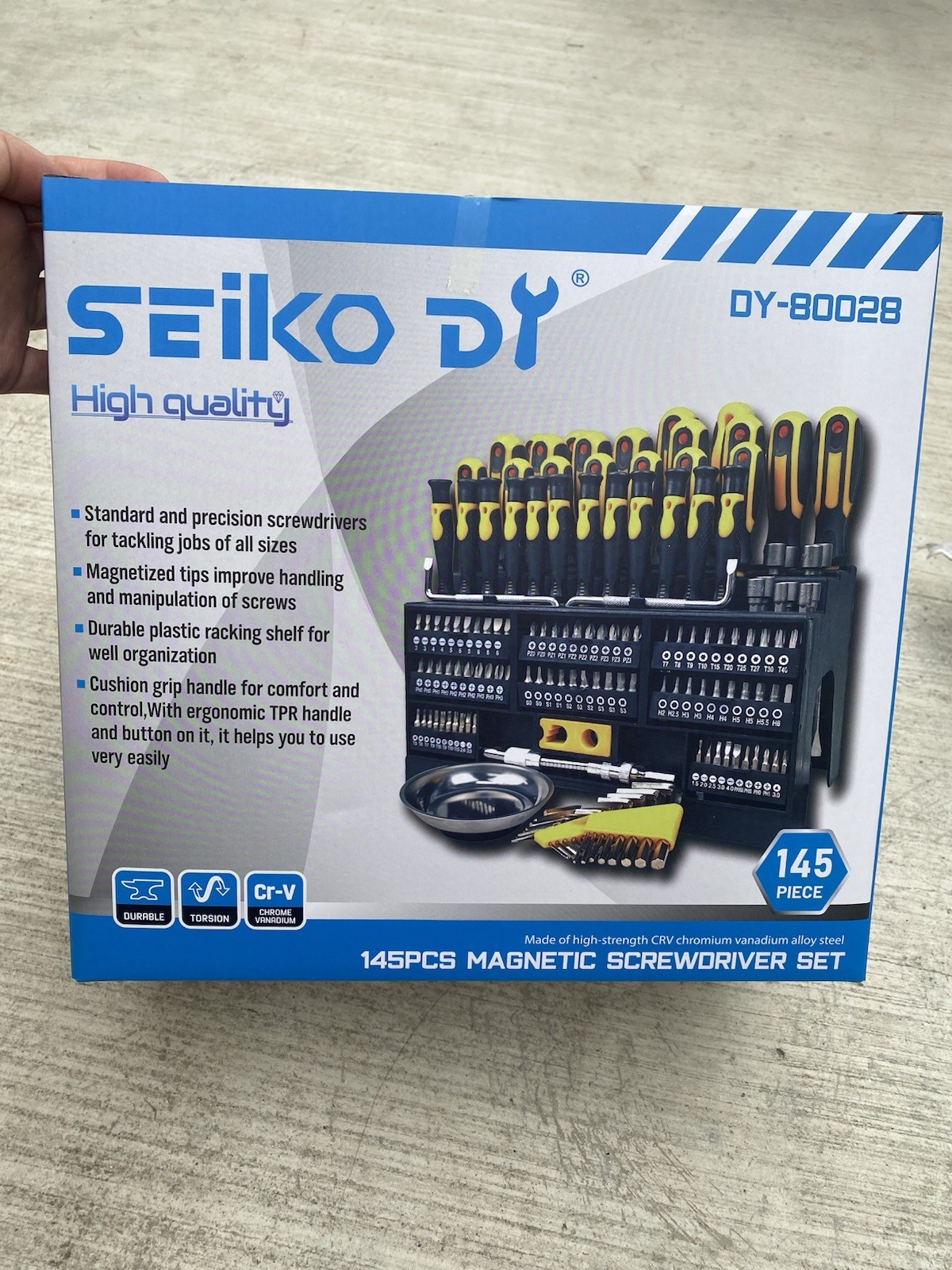 145PCS Magnetic Screwdriver Set Repair Tool Kit CR-V Steel with Organizer Stand