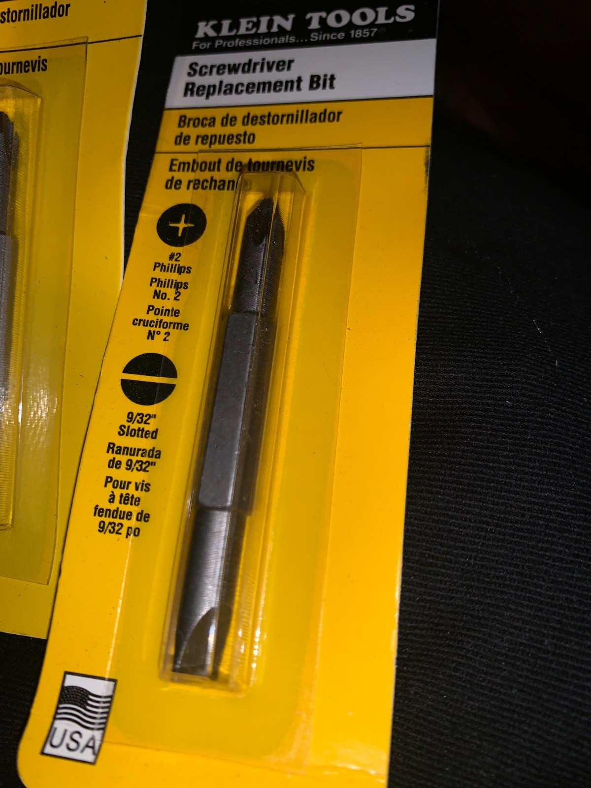 3 Packs of Klein Tools 32479 4 in 1 & 5 in 1 bits 9/32 slotted & #2 Phillips