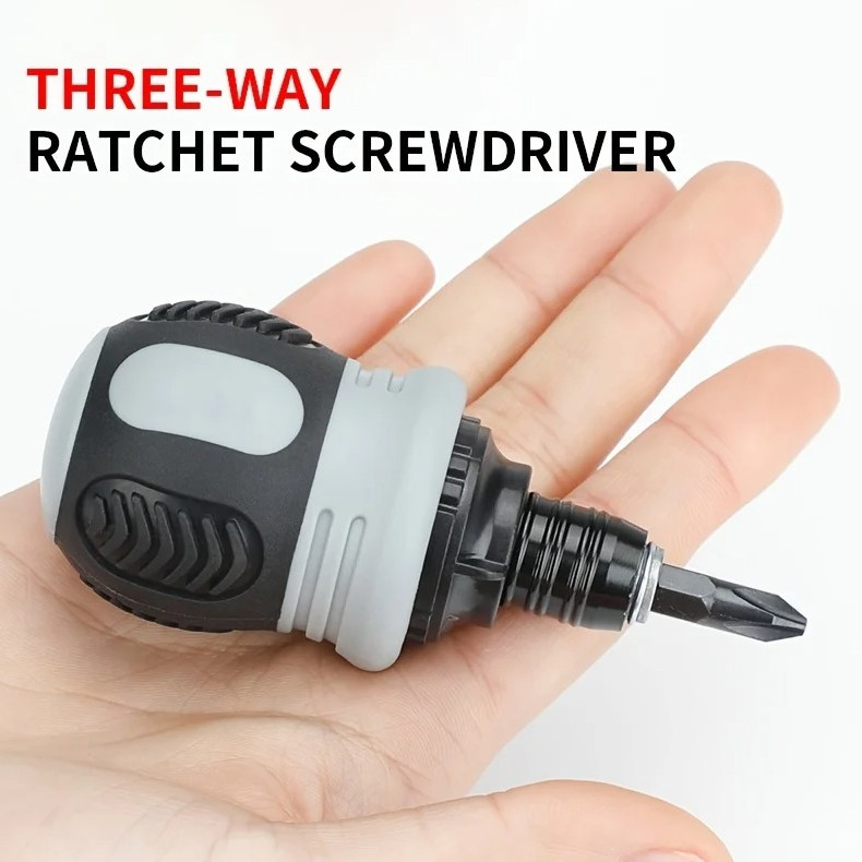 1pc Short Ratchet Screwdriver Set Compact Dual-Purpose High Hardness Tool – NEW