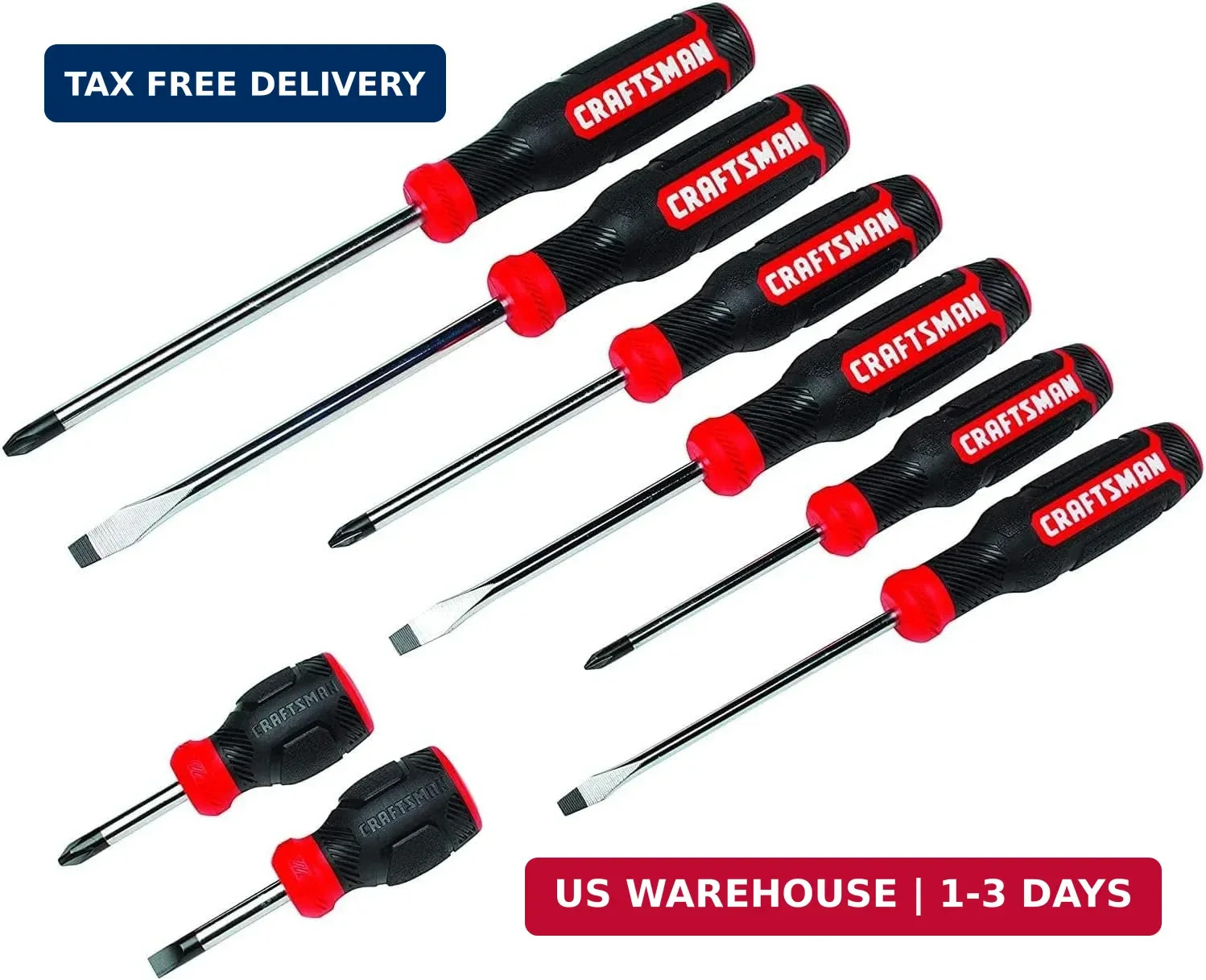 CRAFTSMAN Screwdriver Set, Bi-Material, 8 Piece Set (CMHT65075N)