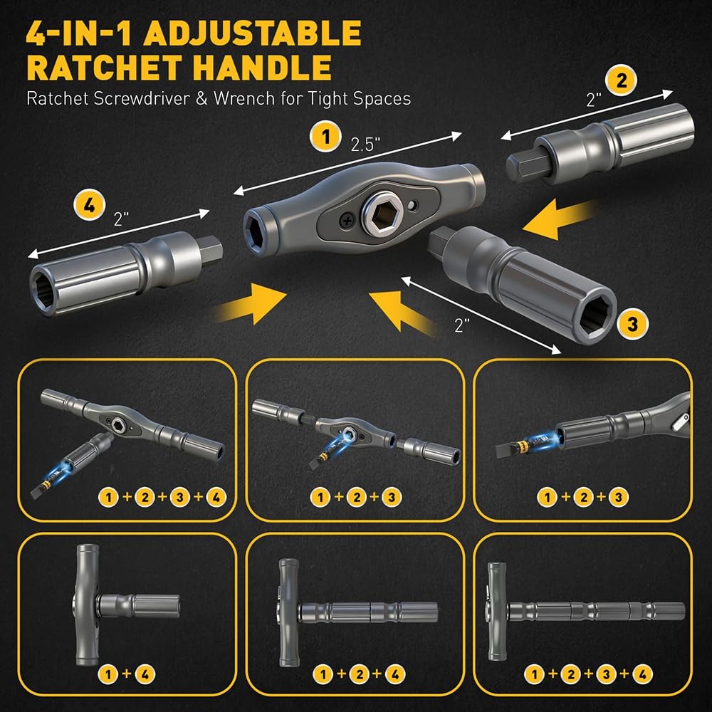 46-in-1 Magnetic Ratchet Screwdriver Set, Multi-Bit Repair Kit