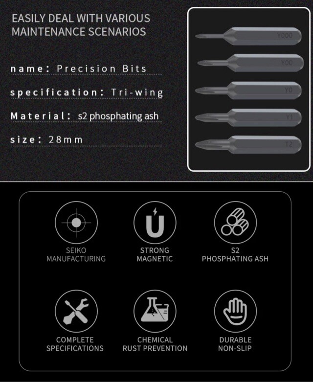 5PC Tri-Wing Precision Screwdriver Micro Bits Set for Video Games & Electronics