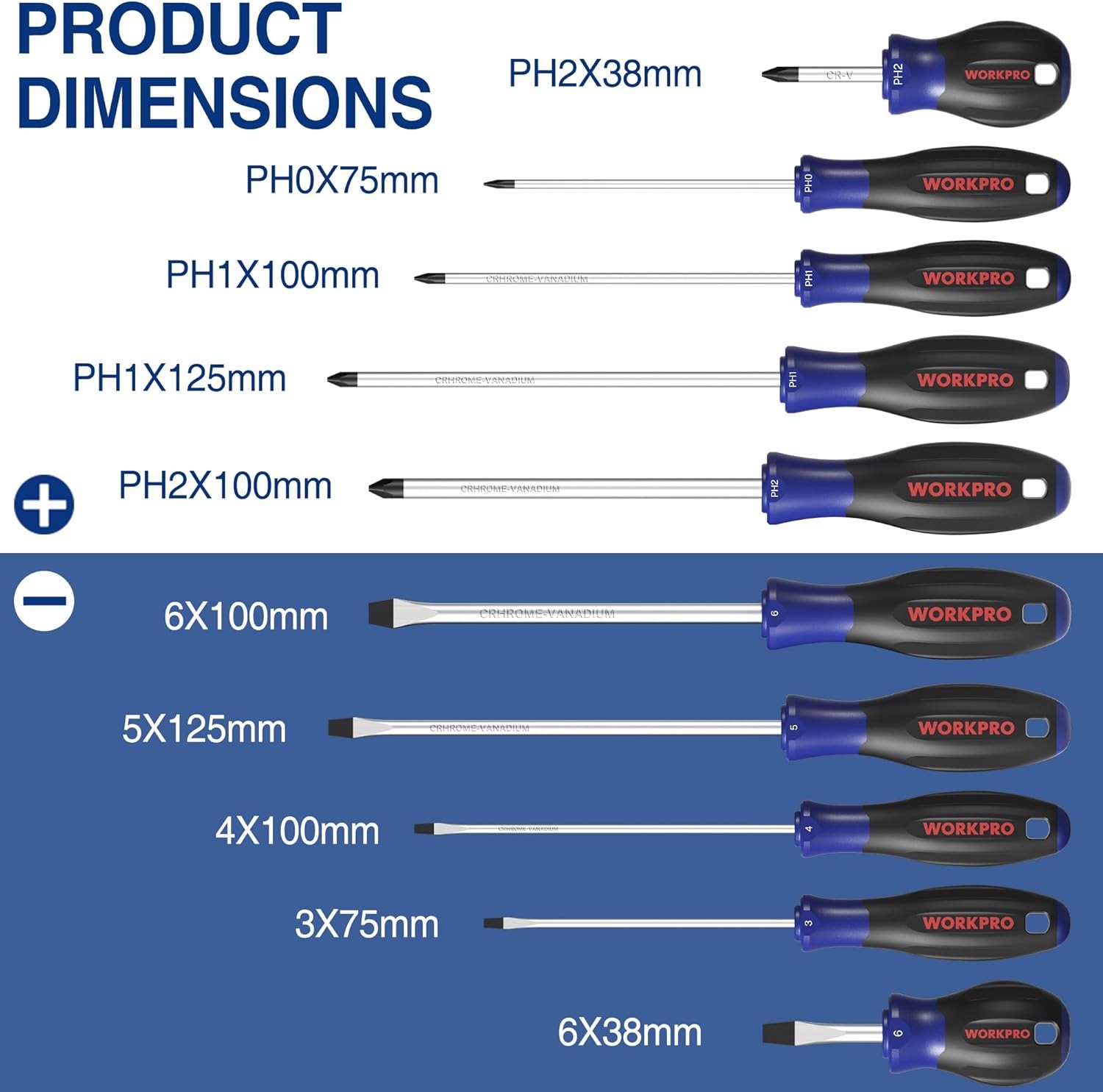 10-Piece Magnetic Screwdriver Set with Pouch Phillips Slotted Flat Head