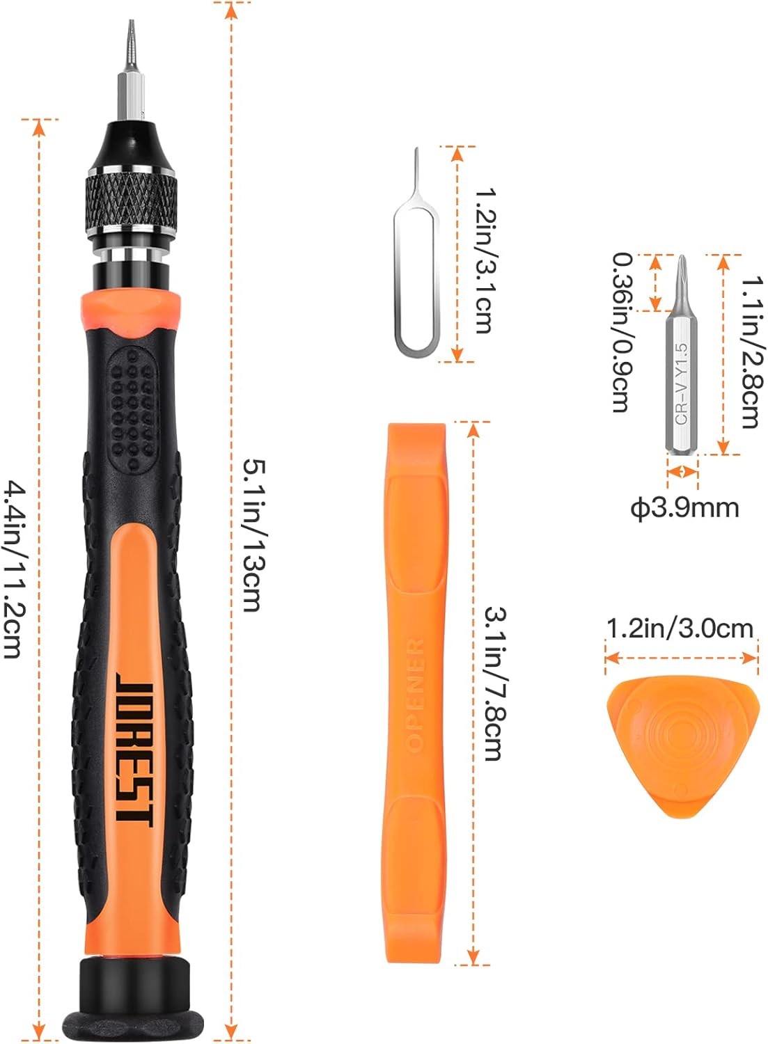 JOREST 24Pcs Small Precision Screwdriver Set with Torx T5 T6 T8 T9, Y00, Star