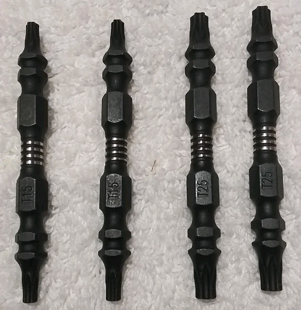 4pc T15 – T25 1/4″ HEX 2-1/2″ DOUBLE END TORX SECURITY IMPACT DRIVER BIT SET