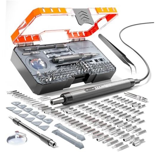 Electric Screwdriver, Precision Screwdriver Set, 120-in-1 Magnetic 120 GREY