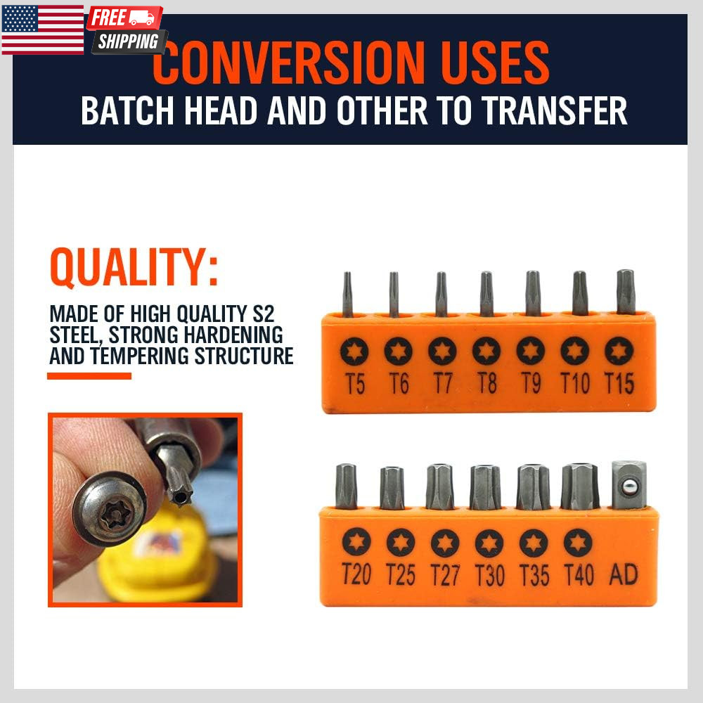 Torx Bit Set, 36Pcs Security Torx Bit Set,Tamper Proof Star Bits (T5-T40) for Im