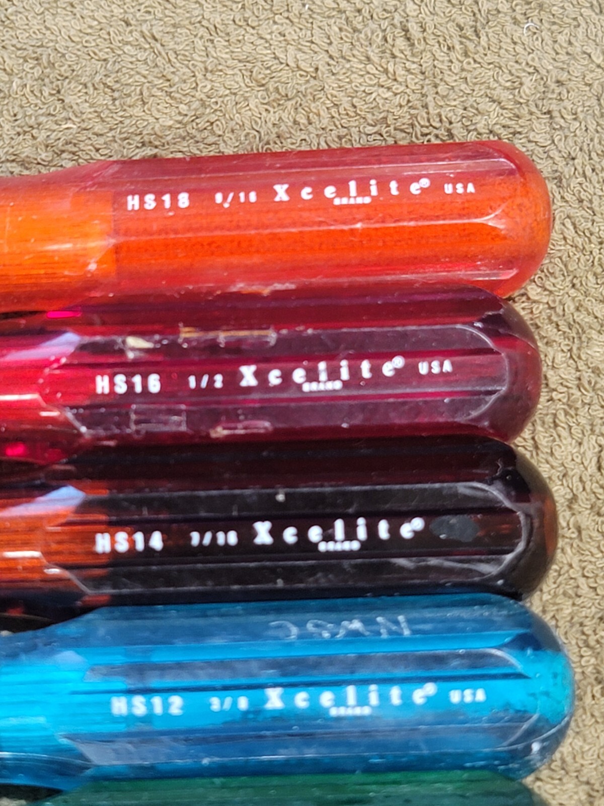 Xcelite HS Nutdriver Set Sae 3/16 7/32 1/4 5/16 11/32 3/8 7/16 1/2 9/16″ USA