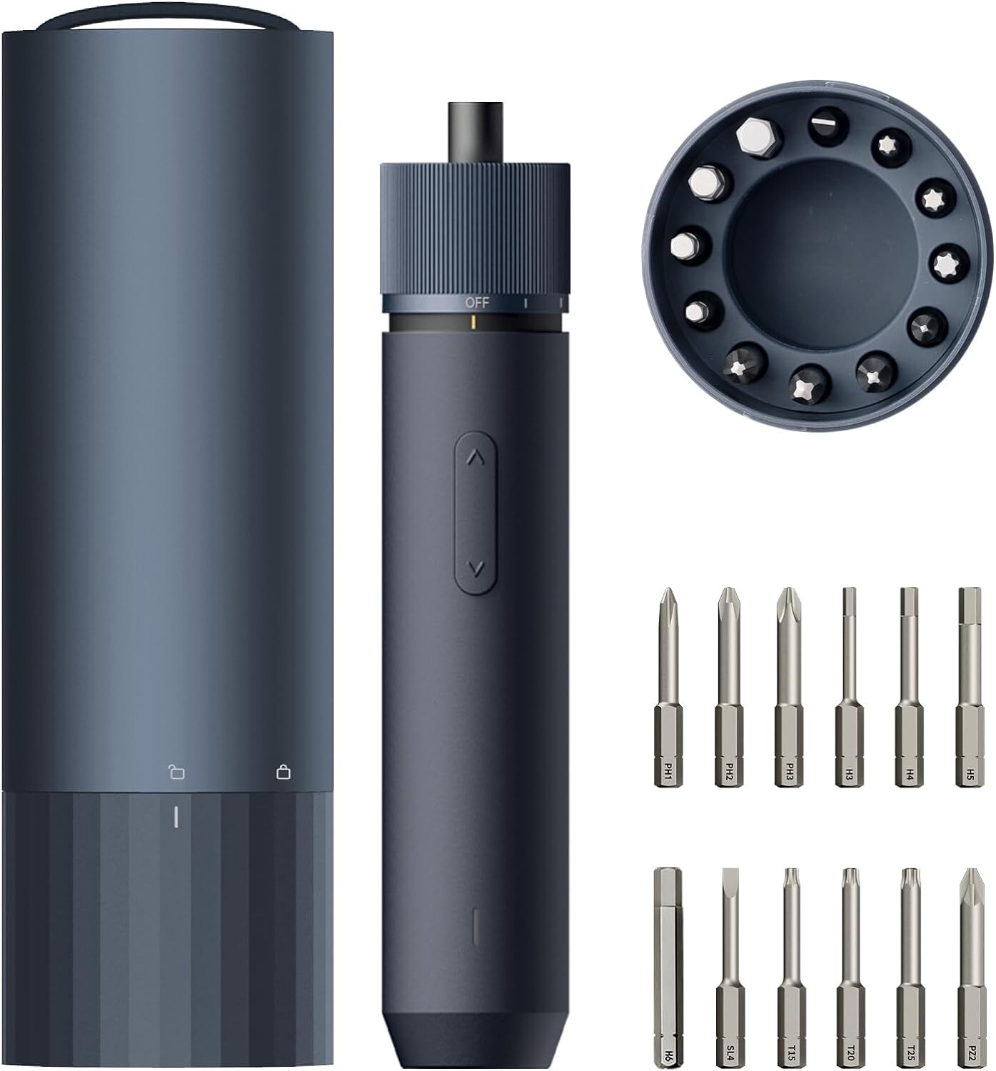 HOTO Electric Screwdriver Rechargeable, 3.6V Cordless Screwdriver Set USB-C, 3 T