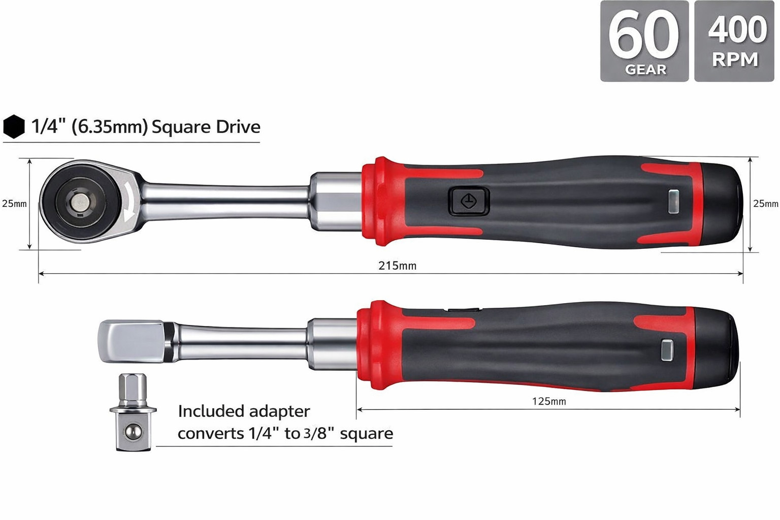 VESSEL 400ER3 Cordless Electric Slim Ratchet USB-C 400RPM Japan New