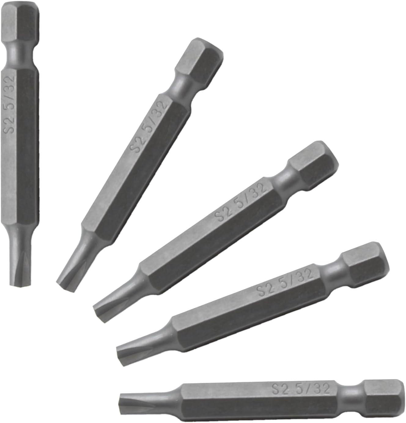 25 Pc 5/32 Inch Clutch 2 Inch Long Screwdriver Insert Bits, Durable S2