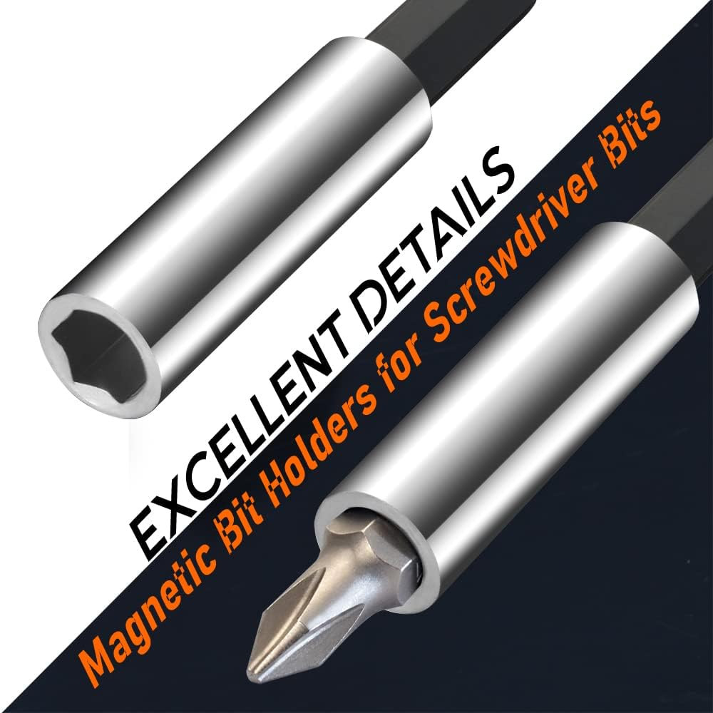 1/4″ Strong Magnetic Extension Bit Holder, 5 Pack Hex Shank Screwdriver Bit Driv