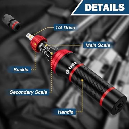 Torque Screwdriver Set, 10–60 in-lb, 64 Pcs 1/4″ Drive 10-60 in.lb 64 Pcs