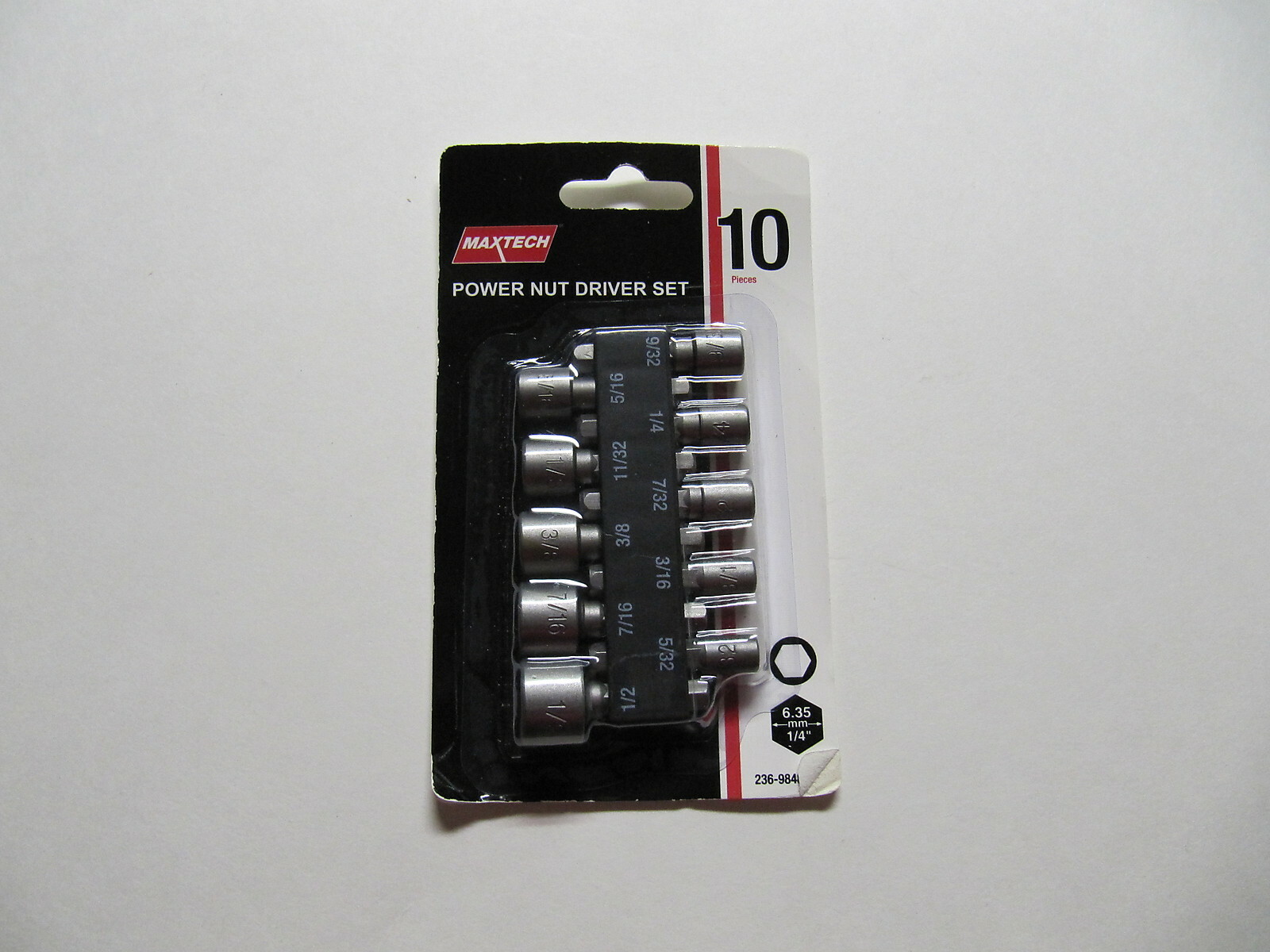NEW MAXTECH 10 PC POWER NUT DRIVER SET CHROME-VANADIUM STEEL