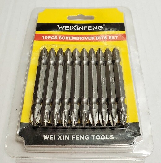 10pc Phillips Double End Screwdriver Bits Hex Driver 1/4″ Shank Long PH2 #11536