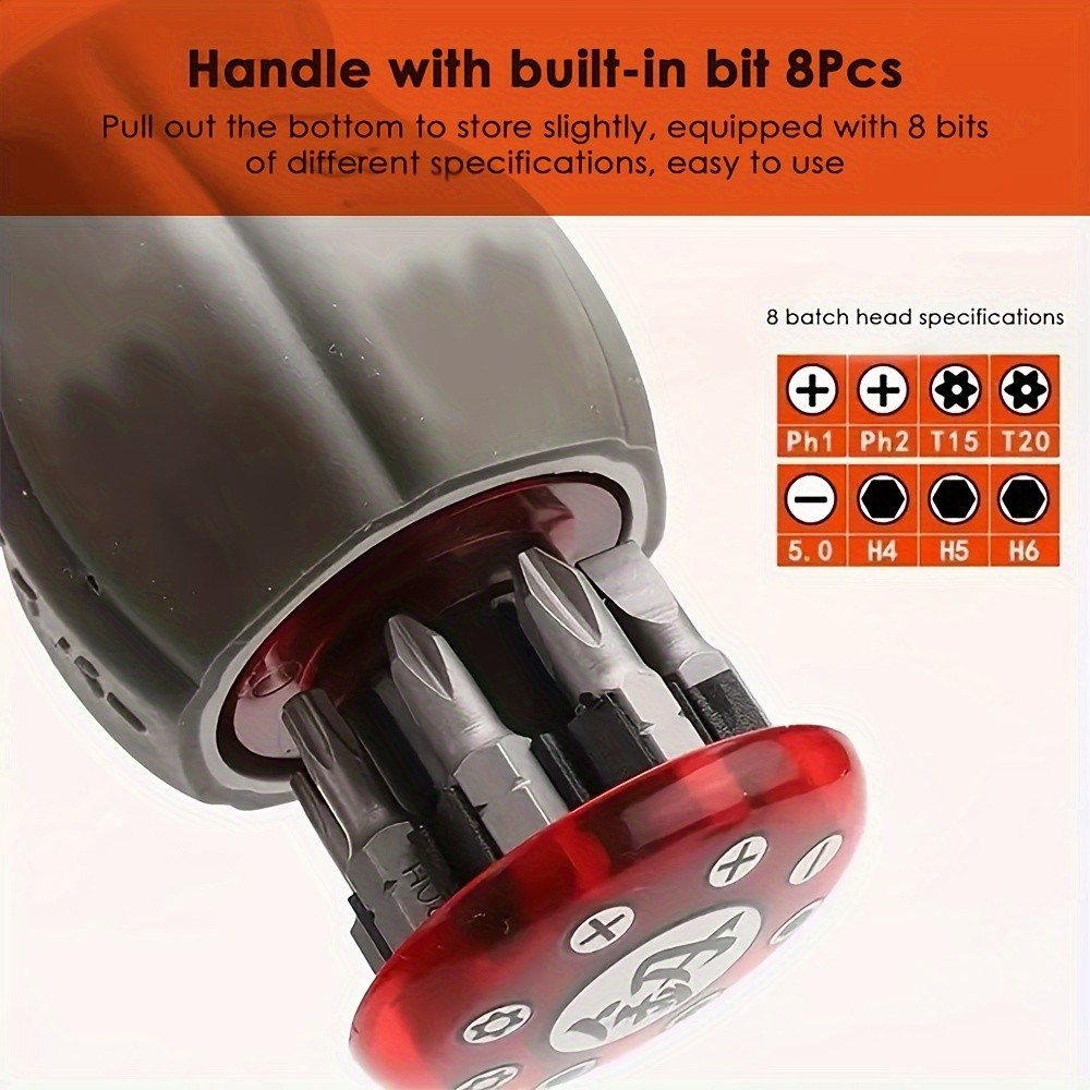 Multi-Angle Ratchet Screwdriver Set – 8 Bits, Adjustable for Tight Spaces