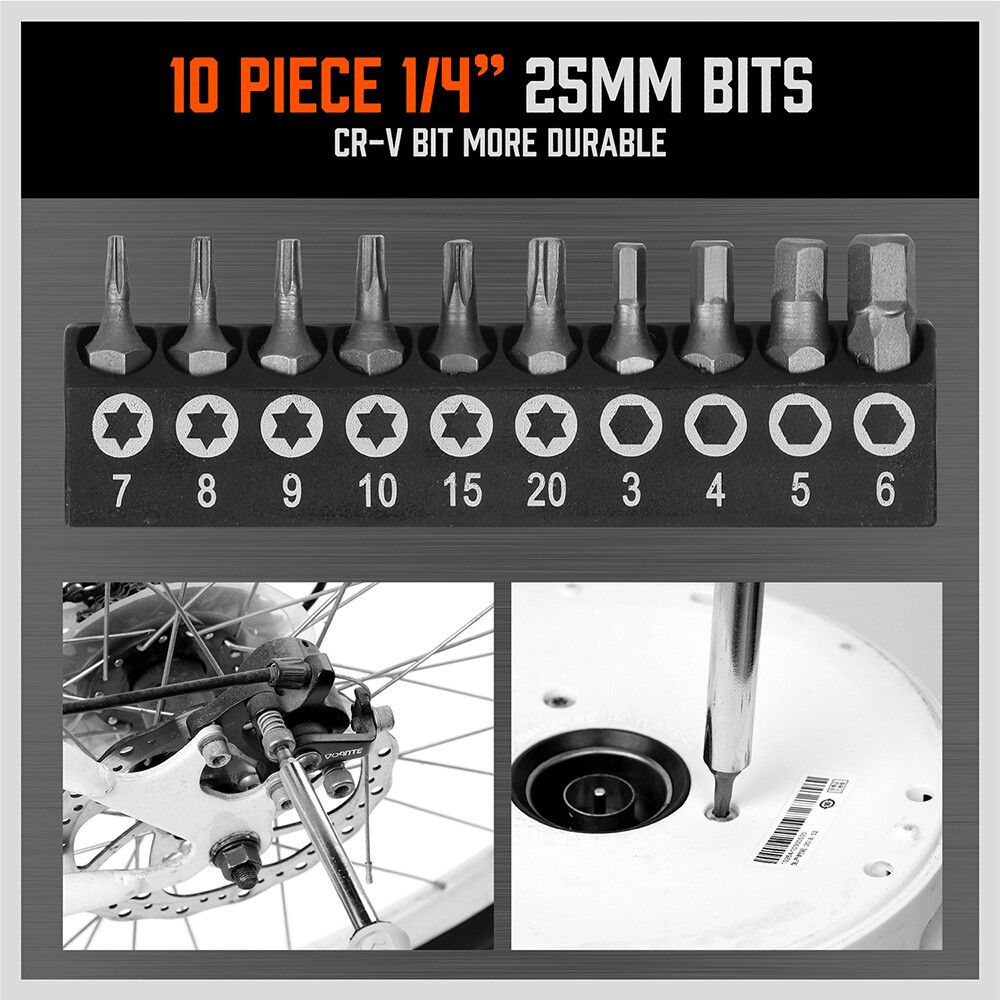 44-Piece Magnetic Screwdriver Set Hex Key Bits Go-Thru Steel Blades High Torque
