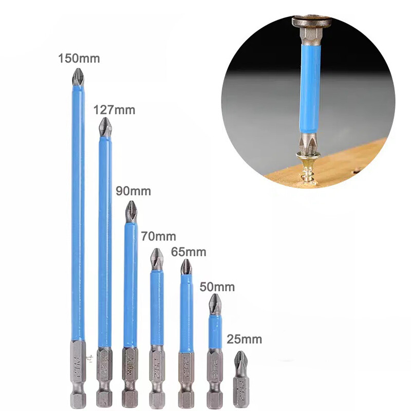 7Pcs PH2 Screwdriver Head Drill Bit Hex Shank Magnetic Non-Slip Electric Tools