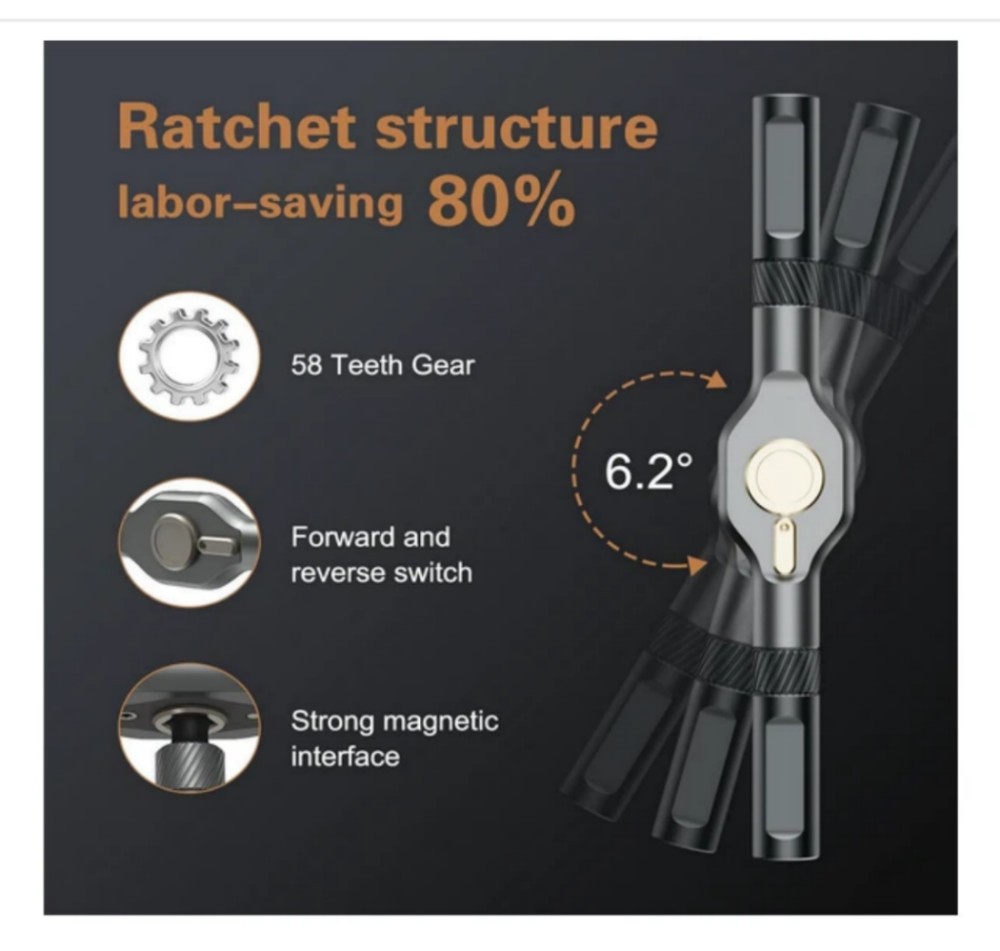 25Pcs 24 in 1 Multifunction Screwdriver Head Set Household Repair Ratchet Wrench