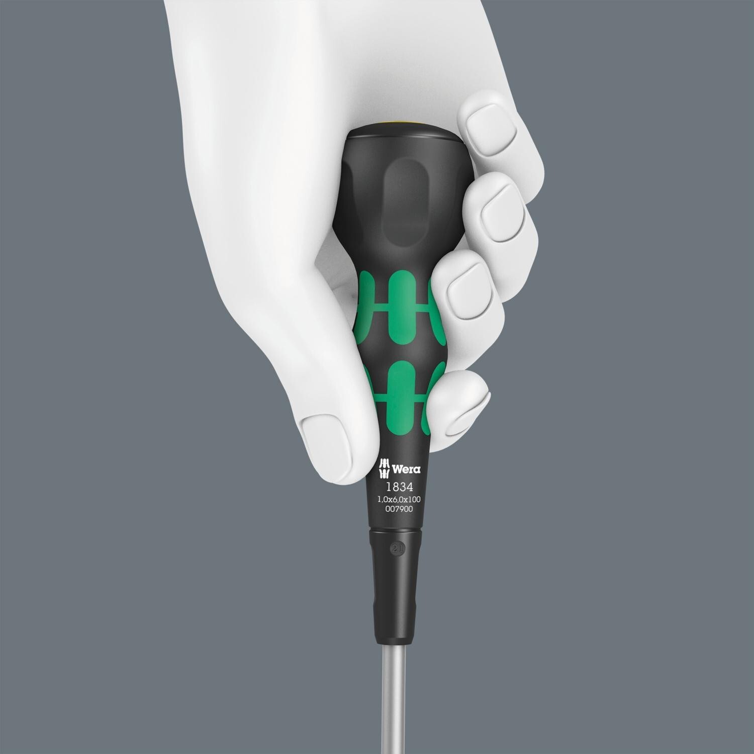 Wera 05007900001 Kraftform Ball-Grip Workshop Slotted Screwdriver, 6 x 100 mm