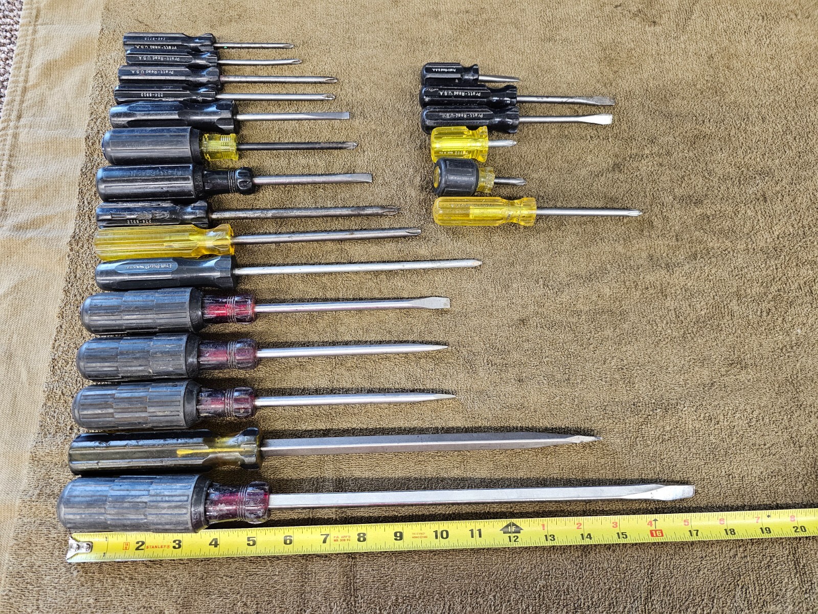 21 Pratt Read Crescent Screwdriver Set Slotted Phillips Flat Head Tip Long Short
