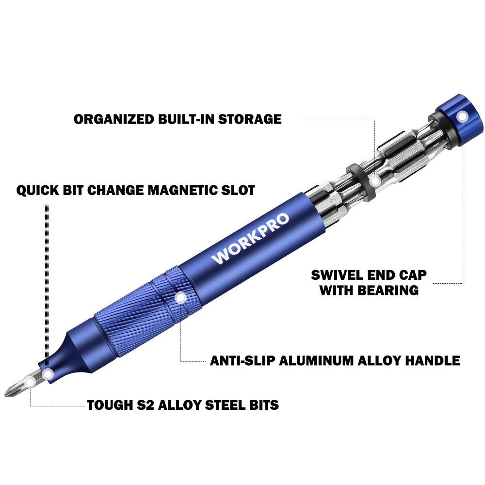 WORKPRO 24-in-1 Precision Screwdriver, Pen Style Multi-Bit Screwdriver S2 Steel
